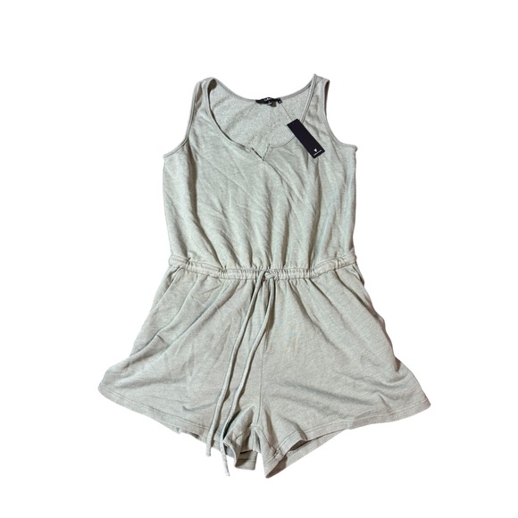 NWT Lulus Small‎ Perfect Lazy Day Sage Green Sleeveless Drawstring Lounge Romper - Picture 3 of 10
